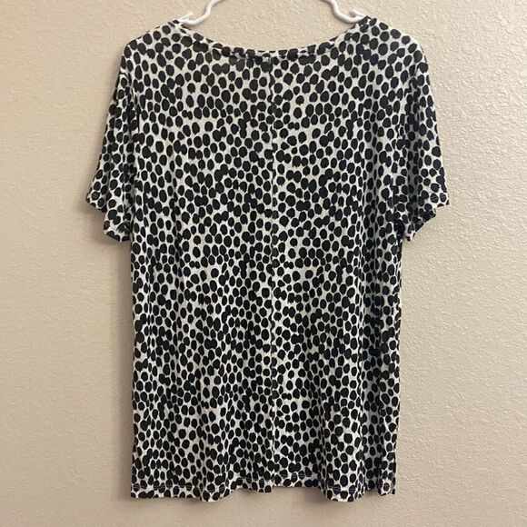 LOFT Black and White Spotted Blouse Size Medium - Picture 4 of 4